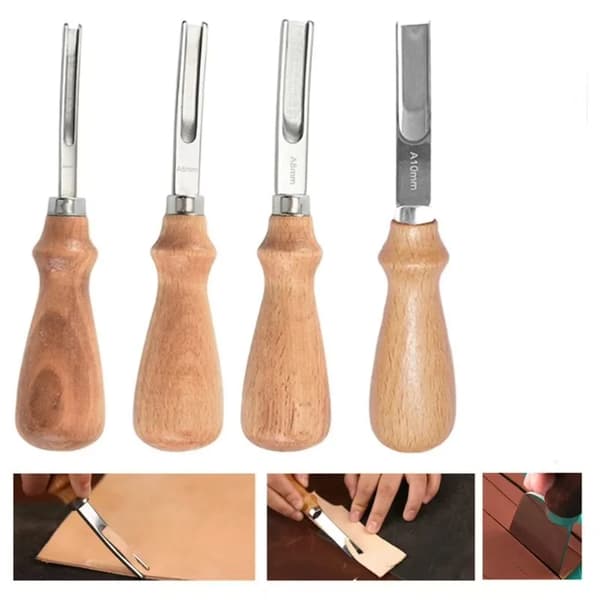 Læderhåndværk Værktøjssæt, Præcisionsskæring, Holdbart Design,4Pcs
