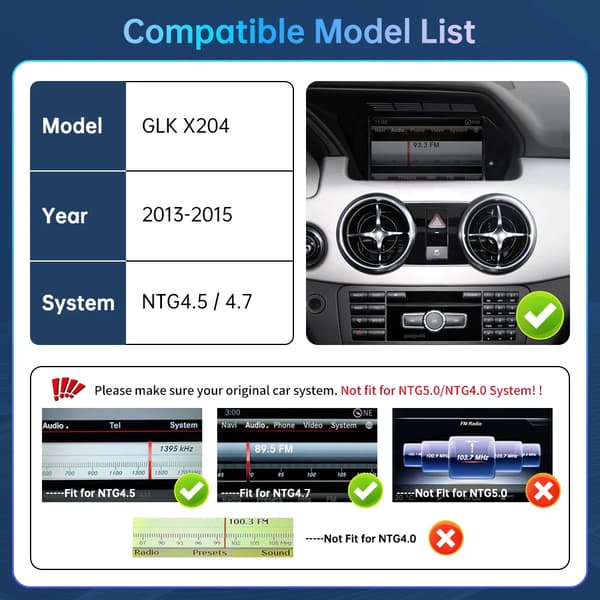 Trådlös CarPlay, Android Auto, Inbyggd GPS,NTG4.5