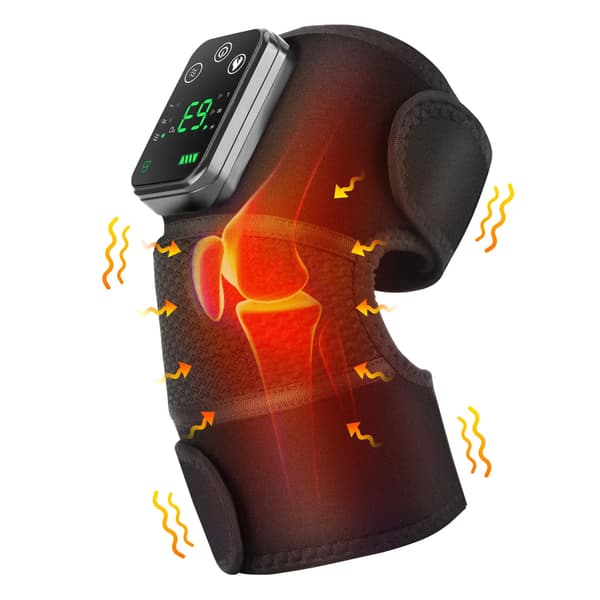 Knæmassager, Varmebehandling, Vibrationsmassage,sort