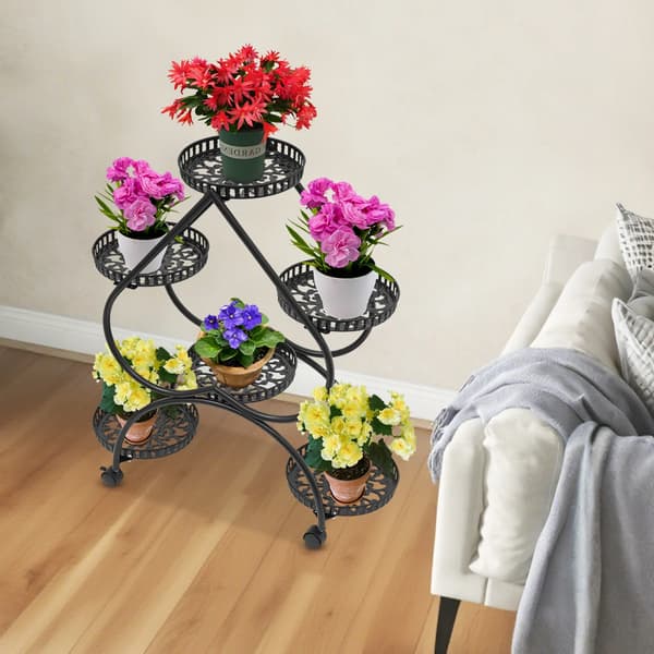 Planteholder, Hjerteformet Design, 6-Lags Mobilitet,sort