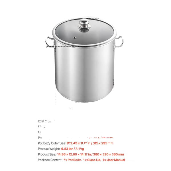 Grydesæt, Rustfrit Stål, Multi-Kogeplade Kompatibilitet,21QT