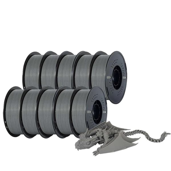 3D Filament, Højkvalitets PLA Materiale, Multi-Farve Muligheder,10KG Grå