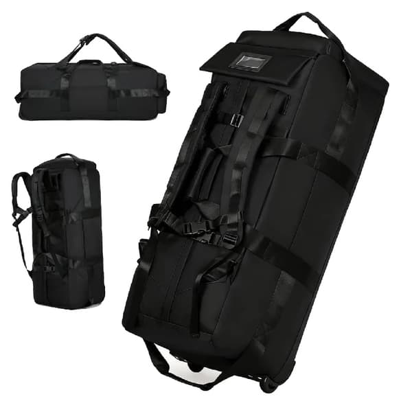 Duffle Bag, Vandafvisende, Multifunktionelt Design,sort