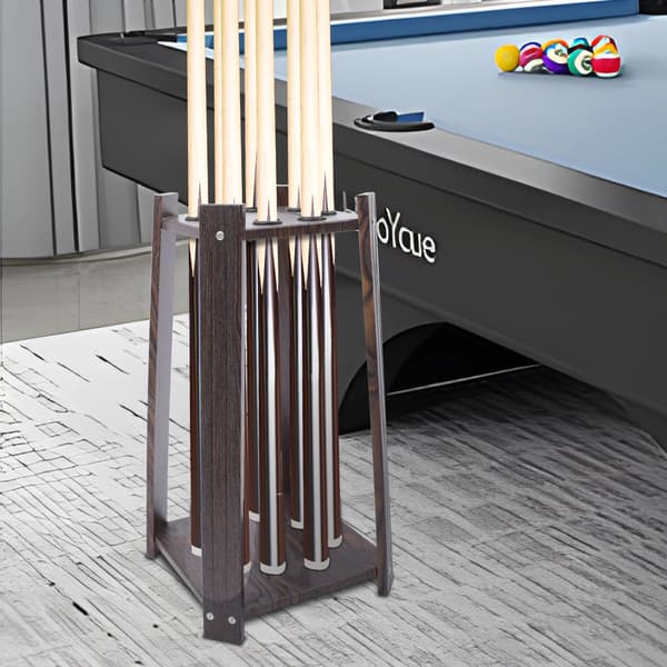 Billardkø Rack, 8-Huls Design, Holdbar Trækonstruktion,sort