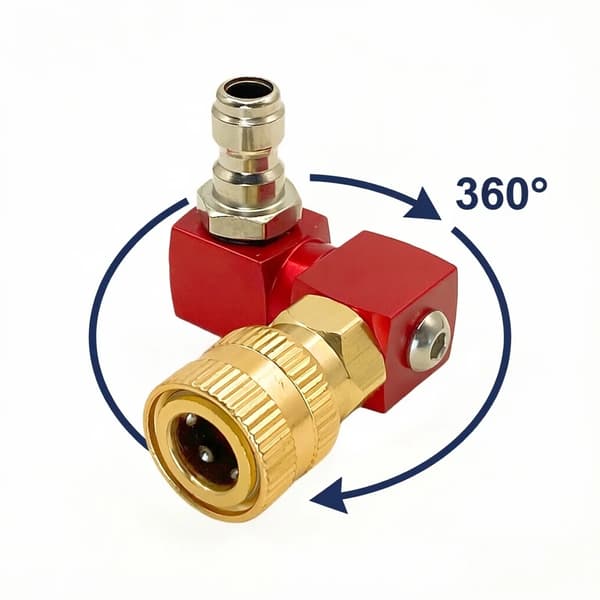 Högtryckstvättspistolsmunstycke, 360° Rotation, 3500 PSI,Röd koppling