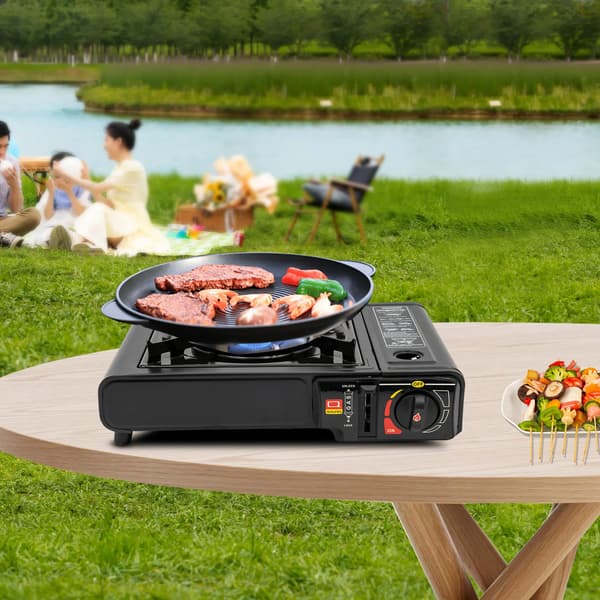 Udendørs Grill, Bærbart Design, Højtydende Madlavning,sort