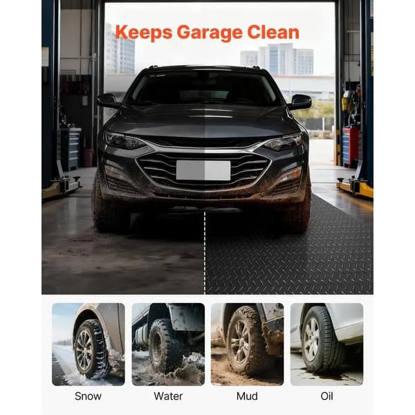 Garagegulvmåtte, PVC-materiale, skridsikker overflade,Rød