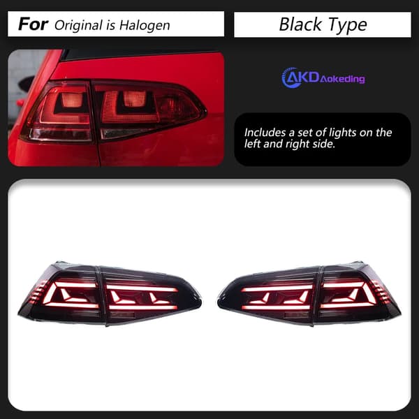 Baglygtesamling, Dynamisk Signal, LED Belysning,For Halogen Sort