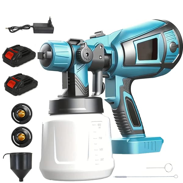 Elektrisk Sprutpistol, 1000ML Kapacitet, Sladdlös Drift,2 Batterier