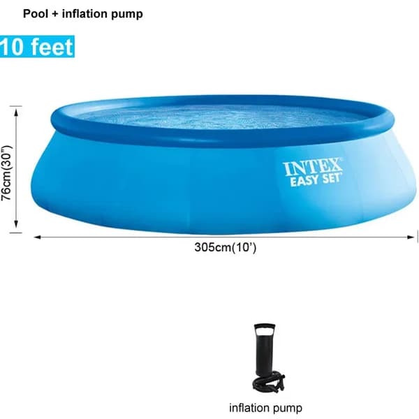 Uppblåsbar Pool, Hållbar PVC, Snabb Montering,Pool&Luftpump