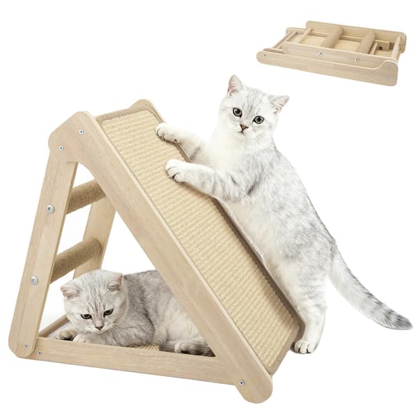 Kattklösbräda, Triangulär Fällbar Design, Solid Trä Konstruktion,ljusgul
