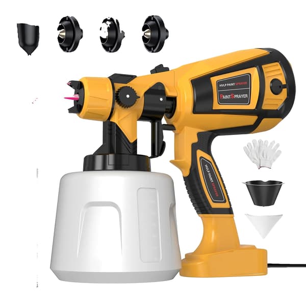 Färgspruta, HVLP-design, Justerbar flödeskontroll, 1400ML, EU-kontakt