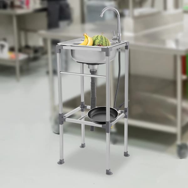 Køkkenvask, Fritstående Design, Holdbart Rustfrit Stål,Sølv
