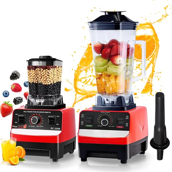 Blender, Hög Effekt, 2,5L Kapacitet,röd