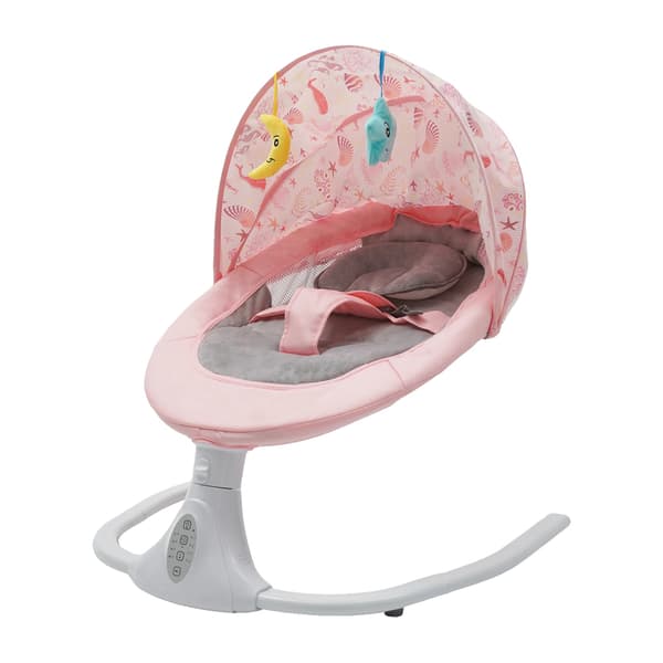 Babygunga, Justerbar Gunga, Bluetooth Musik,Rosa