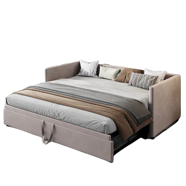 Soffa Sängram, Modern Sammetstoppad, Platsbesparande Design,Grå A