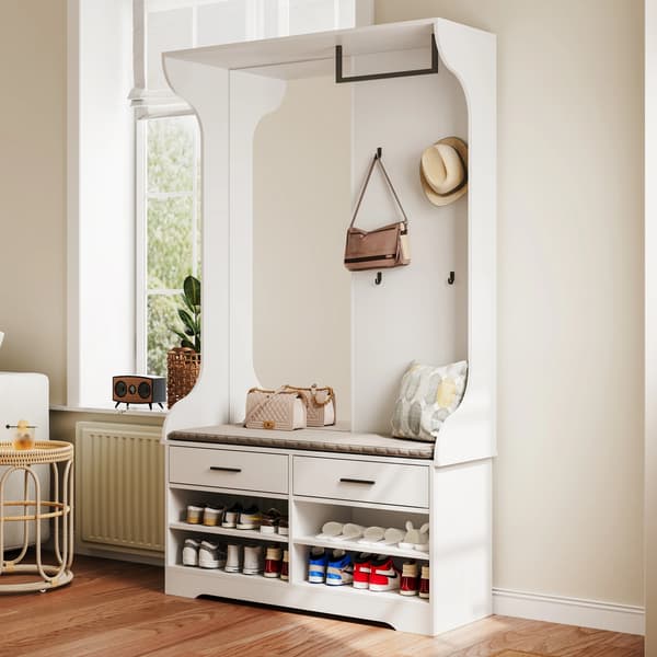 Garderobe, Moderne Stil, 2 Skuffe Opbevaring,Hvid