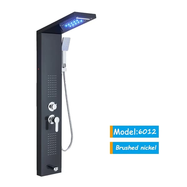 Brusesystem, LED-lys, massagebruser,6012 Sort