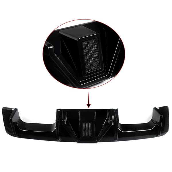 Bageste kofanger diffuser, LED lys, glans sort,Glansende Sort