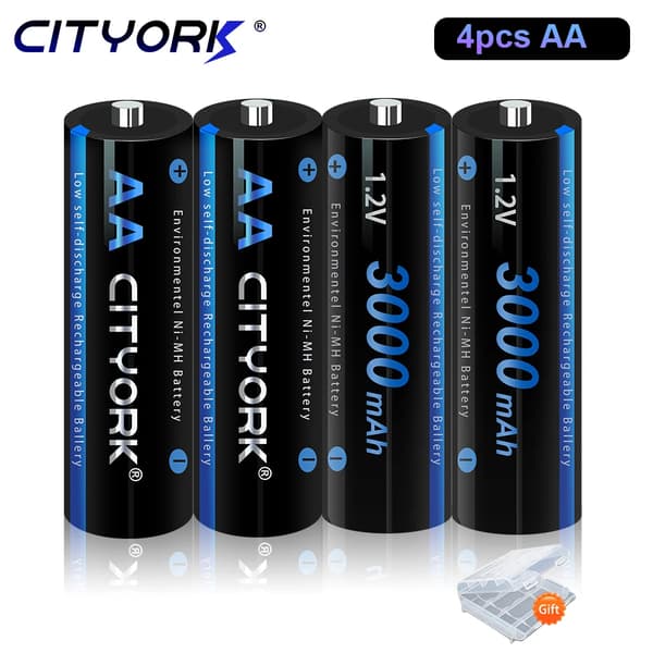 Uppladdningsbara Batterier, Hög Kapacitet, Miljövänlig Design, 4st AA