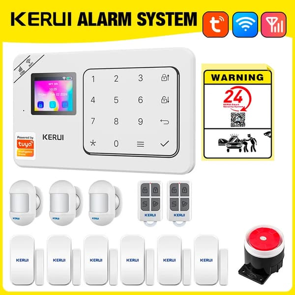 Tyverialarm System, Trådløs Forbindelse, Stemmeaktivering,EU stik-c, alarmsæt 4