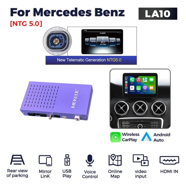 Bil Smart Video Box, Trådløs CarPlay, Android Auto Support,LA10 NTG5.0