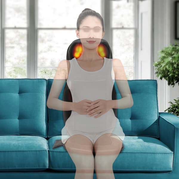 Massagekudde, Värmevibration, Ergonomisk Design,svart
