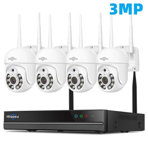 Sikkerhedskamera System, WI-FI Forbindelse, Nattesyn,Ingen-b, 10CH3MP PTZ 4 Kamera