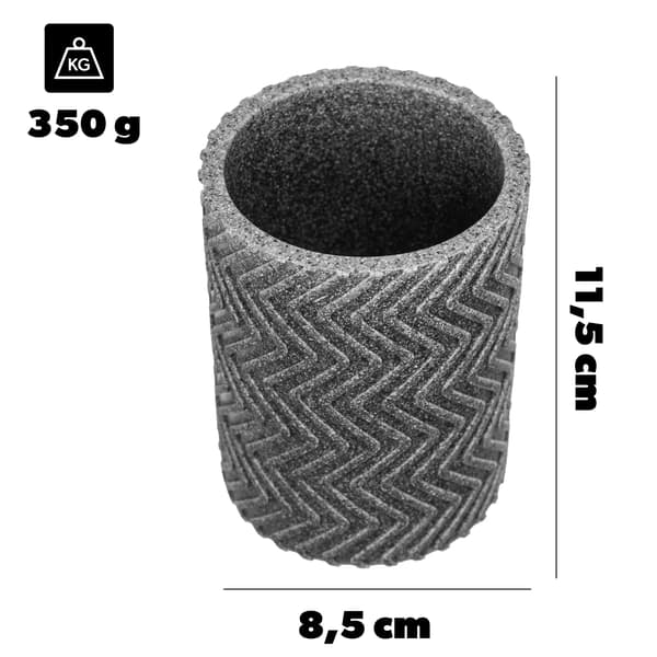 Tandbørsteholder, Moderne Zigzag Design, Holdbar Polyresin,GRÅ
