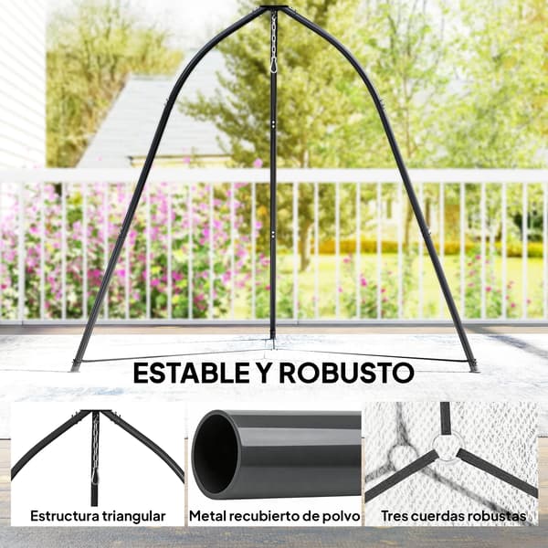 Hängande Stol Stöd, Robust Metallram, Lätt Montering, Svart