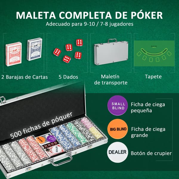 Poker Sæt, Holdbart Materiale, Kompakt Design,Sølv