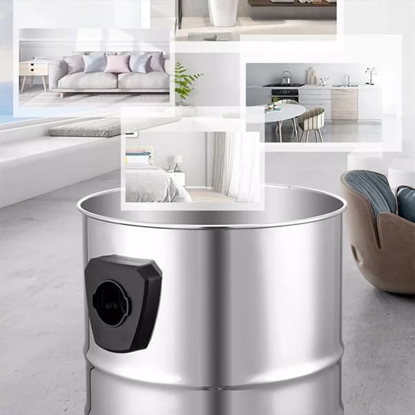 Våt och torr dammsugare, 20L kapacitet, påsefri design,silver