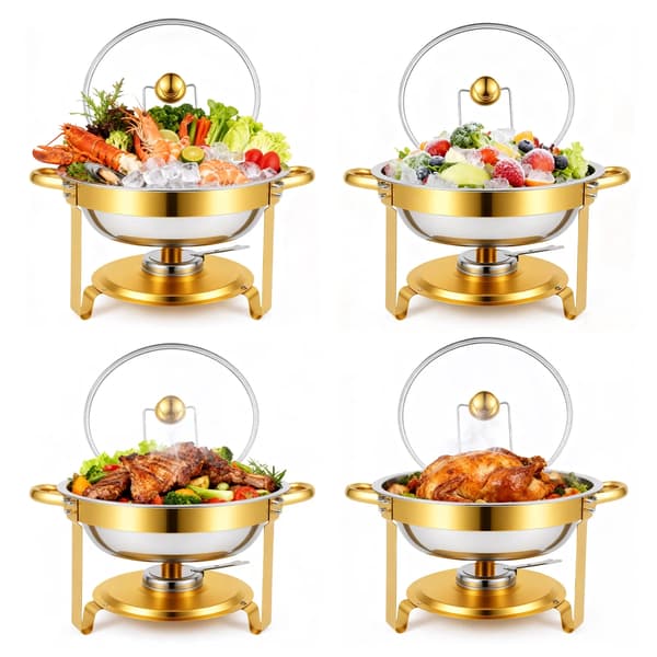 Buffetserver, rostfritt stål, 5QT kapacitet,4Pack