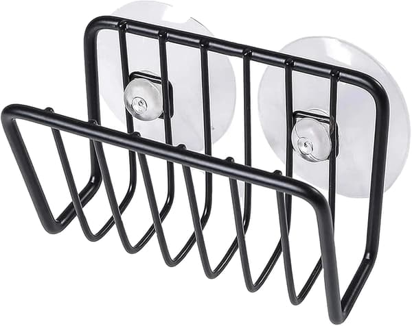 Spongeholder, Rustfrit Stål, Væghængt Design,sort