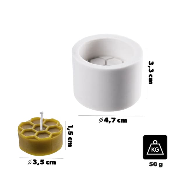 Stearinlysform, Fleksibel Silikone, Nem at Bruge,HVID