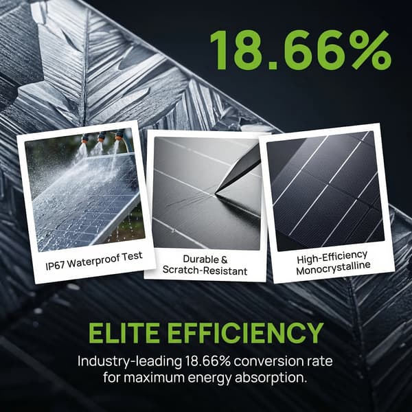 Flexibel Solpanel, 19,1% Effektivitet, Vattentålig Design,LS-SP120