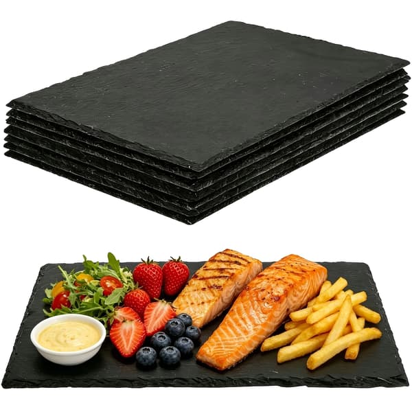 Serveringspanel, Naturskiffer, Värmebeständig,6PCs 20x30cm