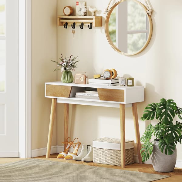 Konsolbord, Modern stil, Gott om förvaring, VIT