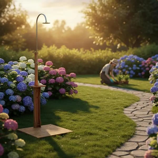 Udendørs bruser, justerbart tryk, roterende hoved,75 x 75 x 221 cm-a