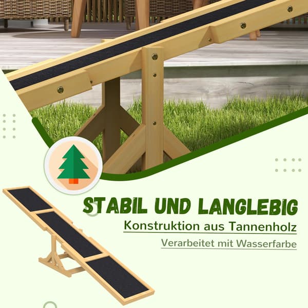 Agility Vippe, Holdbart Træ, Skridsikker Overflade,gul