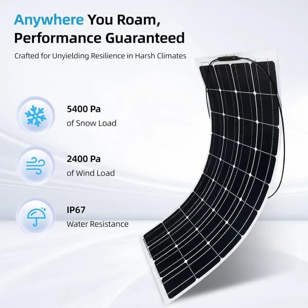 Solpanel, Fleksibelt Design, Høj Effektivitet,1 stk 20W solpanel