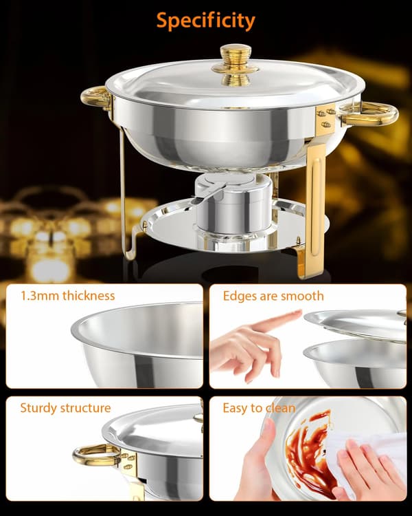 Chafing Dish, 5L Kapacitet, Fuld Buffet Sæt,2 Pakke