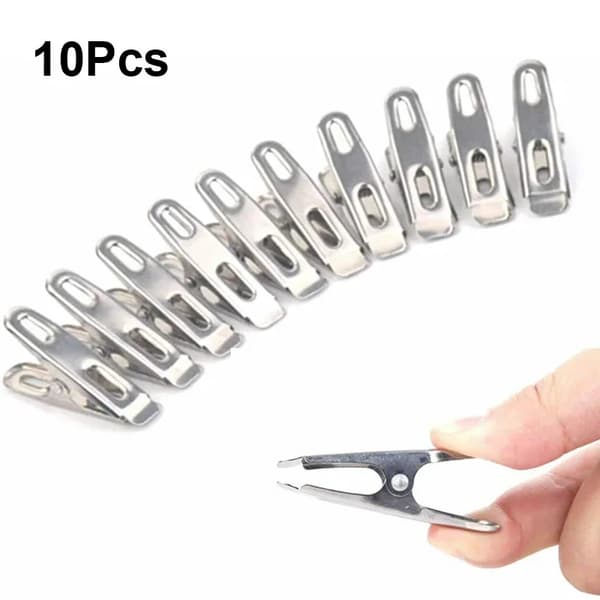 Klipps, Rostfritt Stål, Halkfri Grepp,10Pcs Set