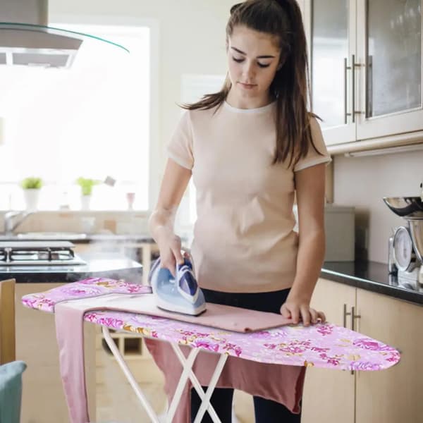 Strykbräda, justerbar höjd, vikbar design, Lila