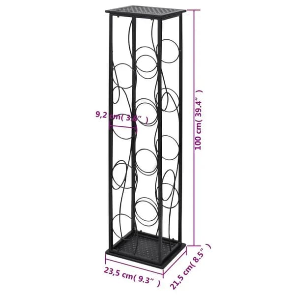Flaskställ, Metallkonstruktion, Modern Design,svart