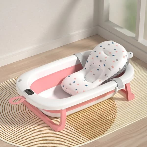 Badkar, Temperatursensor, Fällbar Design,Rosa