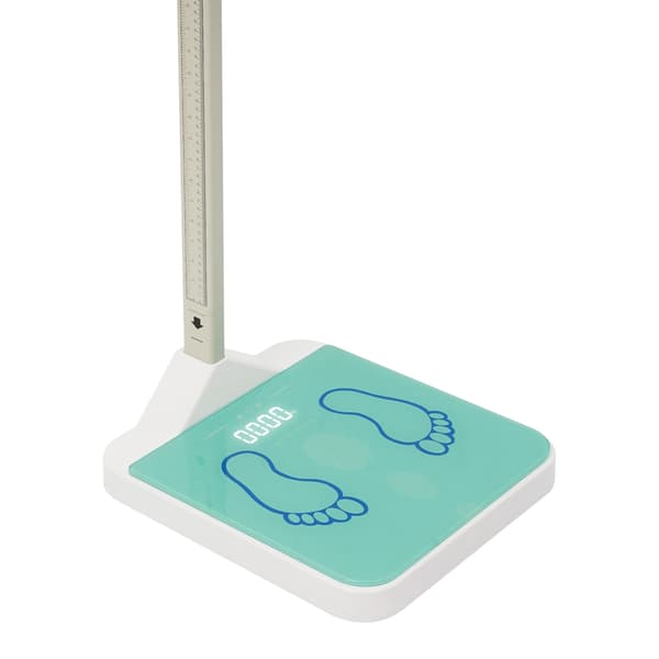 Höjd- och viktvåg, golvstående, LED-display,VIT
