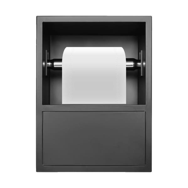 Toiletpapirholder, vægmonteret, holdbart rustfrit stål,sort