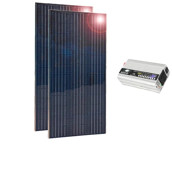 Solpanelssats, 450w Effektutgång, Aluminiumram, 300w system