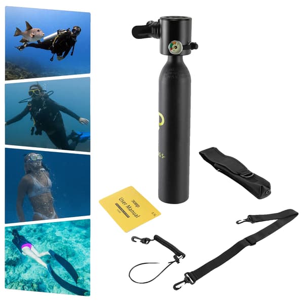 Mini Scuba Tank, Bærbart Design, Letvægts Konstruktion,sort